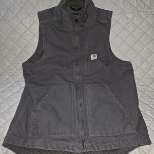 Carhartt Loose Fit Washed Duck Sherpa Lined Mock-Neck Vest Men M 0V4277-M